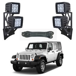 LED Fog Light Kit for Jeep Wranger JK 2007-ON W/Wiring&Switch