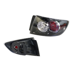 Tail Light Right Outer for Mazda 3 Sedan BK 01/2004-12/2008 Black/Clear/RED