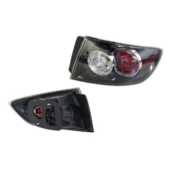 Tail Light Right Outer for Mazda 3 Sedan BK 06/2006-12/2008 Black/Clear/RED